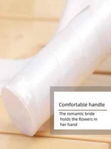 1入組人造花花束婚禮用簡單織物人造花束 - 白色 - 查看 3