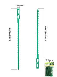 100入組可調節植物領帶、園林植物紮帶、種植用品、園藝工具