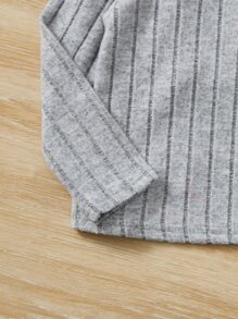 SHEIN Young Girl 3pcs Turtle Neck Tee Chic Outfits For Autumn/Winter - Multicolor - View 3