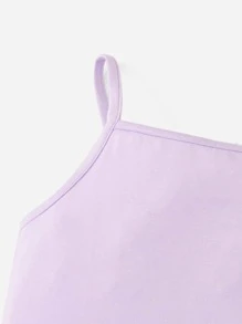 SHEIN 嬰幼兒女純色吊帶連體褲 - 紫丁香色 - 查看 3