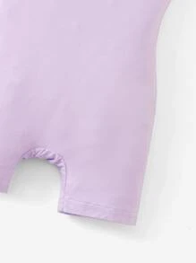SHEIN 嬰幼兒女純色吊帶連體褲 - 紫丁香色 - 查看 4