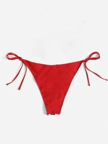 Bottom de bikini con estampado de leopardo con cordón lateral - Multicolor - Ver 2