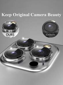 極簡手機鏡頭保護膜，相容於 iPhone 15/15Pro/15Plus/15Promax - 銀色 - 查看 4