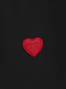 SWAVVY Men Heart Patched Tank Top Muscle Teestreetwear Tops - Black - View 4