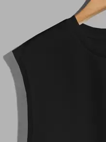 SWAVVY Men Heart Patched Tank Top Muscle Teestreetwear Tops - Black - View 5