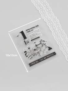 1pc Slogan Graphic Silicone Stamp - Clear - View 2
