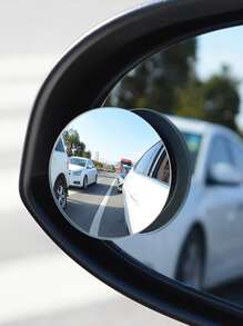 2pcs Universal Silver 360° Rotating Frameless Blind Spot Mirror - A Car Safety Essential And Must-Have Accessory For Enhanced Rearview Visibility And Driver Assistance On The Road - Silver - View 2
