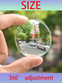 2pcs Universal Silver 360° Rotating Frameless Blind Spot Mirror - A Car Safety Essential And Must-Have Accessory For Enhanced Rearview Visibility And Driver Assistance On The Road - Silver - View 3