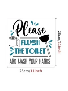 1入組防水PVC馬桶蓋貼花浴室現代標語圖形馬桶蓋貼紙 - 黑與白 - 查看 6