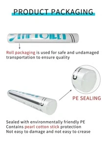 1入組防水PVC馬桶蓋貼花浴室現代標語圖形馬桶蓋貼紙 - 黑與白 - 查看 8