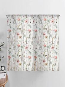 Rèm đơn họa tiết hoa văn, Rèm cản sáng đơn Polyester cho phòng ngủ và phòng khách - Nhiều màu - Xem 1