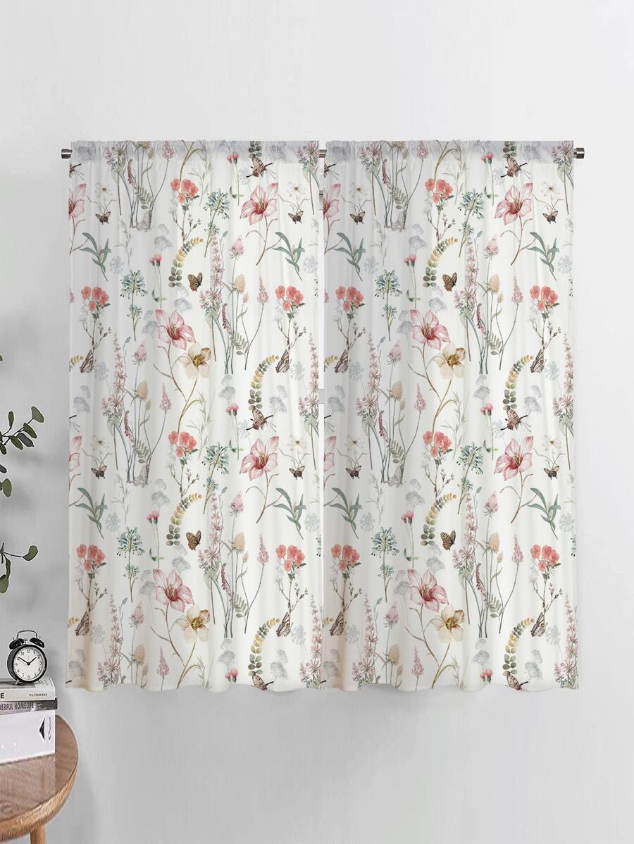 Rèm đơn họa tiết hoa văn, Rèm cản sáng đơn Polyester cho phòng ngủ và phòng khách - Nhiều màu - Xem 1