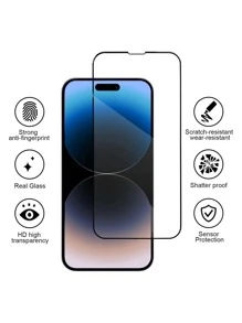 3 件装防摔高清屏幕保护钢化膜适用于 iPhone 适用于 iPhone 16/16 Plus/16 Pro/16 Pro Max/15/15Pro/15 Plus/15 Pro Max/14/13/12/11 - 黑色 - 查看 3