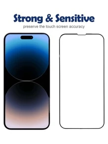 3 件装防摔高清屏幕保护钢化膜适用于 iPhone 适用于 iPhone 16/16 Plus/16 Pro/16 Pro Max/15/15Pro/15 Plus/15 Pro Max/14/13/12/11 - 黑色 - 查看 4