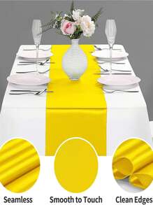 1入組黃色桌旗家用極簡主義滌綸桌旗餐桌 - 金色 - 查看 4