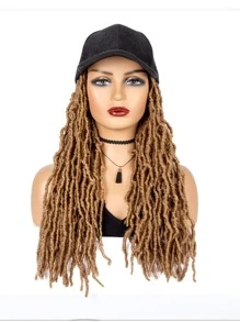 合成長編織可調節棒球帽假髮柔軟 Nu 人造假髮假髮接髮帶帽子女式日常使用 - 金色 - 查看 3