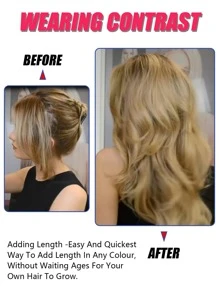 Clip In Long Body Wave Synthetic Hair Extension - Multicolor - View 3