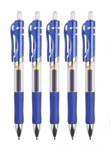 5入組極簡中性筆 - 藍色 - 查看 1