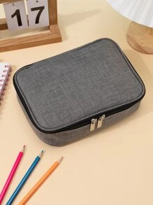 1入組大容量筆袋 - 灰色 - 查看 1