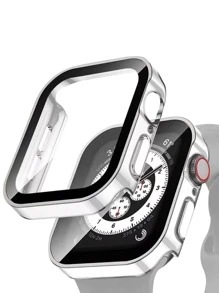 電鍍全屏覆蓋螢幕保護貼，適用於蘋果手錶 - 銀色 - 查看 2