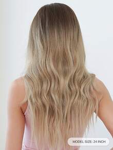 Tóc giả tổng hợp sóng dài có tóc mái - Ombre - Xem 2