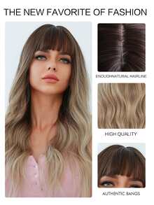 Tóc giả tổng hợp sóng dài có tóc mái - Ombre - Xem 7