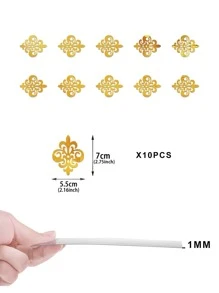 10 片图案亚克力墙贴，现代风格家居装饰，金银黑色亚克力墙贴 1 自粘无胶痕，可拆卸客厅/卧室 DIY 创意贴纸镜子墙面装饰房间装饰墙镜房间浴室装饰客厅装饰