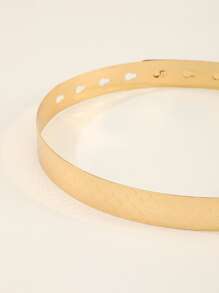 1pc Women's Metallic Rhombus Shiny Decorative Belt, Adjustable For Outdoor Photo Shoot & Daily Casual Wear - Gold - View 3
