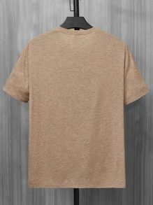 GENTILAND Men T-Shirts Fit Crew Neck Short Sleeve Graphic Tee Animal Casual Fashion Men Clothes Summer - Khaki - View 2