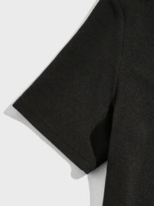 Manfinity Men Cartoon Graphic Tee & Drawstring Waist Shorts - Multicolor - View 4