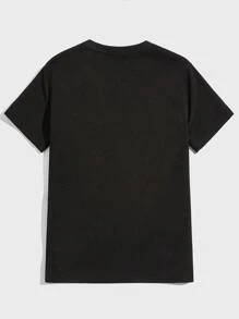 Manfinity Men Cartoon Graphic Tee & Drawstring Waist Shorts - Multicolor - View 7