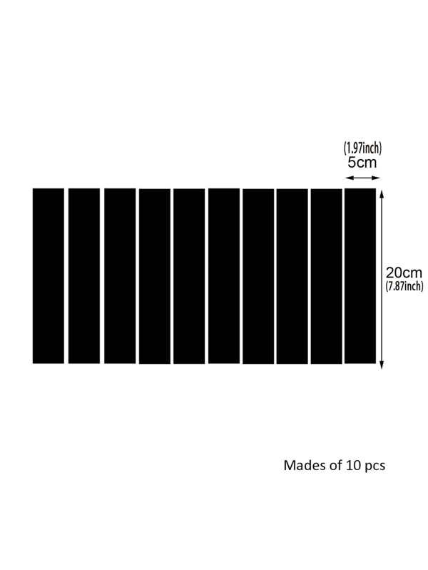 10pcs Rectangle Mirror Wall Sticker Set, PMMA Plain Wall Decoration