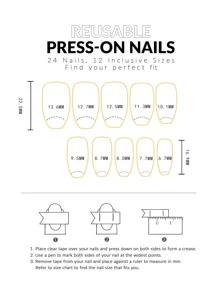 576 chiếc Móng tay giả nhiều màu quan tài dài - Nhiều màu - Xem 3