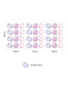 3入組/套卡通圖形牆貼圓點圖案PVC可移除牆標貼花適用於家居裝飾 - 彩色 - 查看 3
