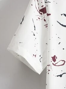 Manfinity Áo sơ mi Nam Nút phía trước Tất cả trên in Giải trí - trắng - Xem 5