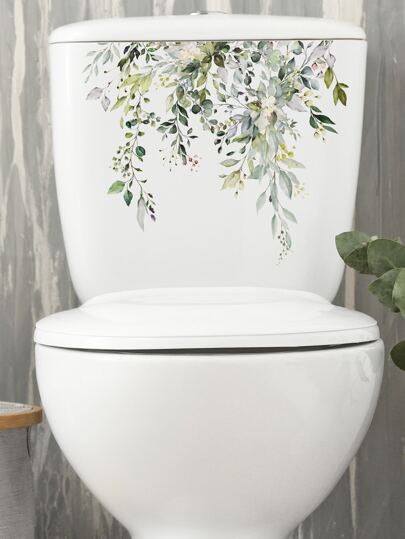 قطعة واحدة من ملصق غطاء المرحاض من البي في سي، ملصق نمط نباتي للمرحاض والمقعد، ملصقات لديكور الحمام، ملصقات حائط، ملصقات فينيل لديكور المنزل، عناصر ديكور الربيع لتجديد منزلك، ملصقات ديكور الأعياد والهدايا لحفلات الميلاد والتخرج والعودة إلى المدرسة، لوازم مدرسية