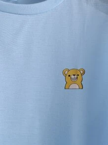 Manfinity Men Bear Print Tee - Blue - View 4
