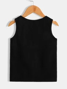 SHEIN Toddler Boys Dinosaur Print Tank Top - Black - View 2