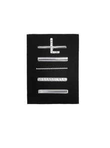 5入組水鑽裝飾字母圖案錶環 - 銀色 - 查看 2