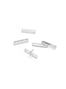 5入組水鑽裝飾字母圖案錶環 - 銀色 - 查看 3