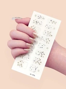 1sheet Bronzing Detail Nail Art Sticker & 1pc Nail File