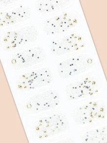 1sheet Bronzing Detail Nail Art Sticker & 1pc Nail File