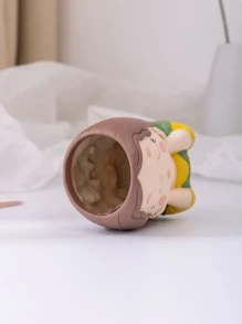 1pc Resin Flower Pot With Drainage Hole Rubber Stopper For Home Decor, Gardening - Multicolor - View 5