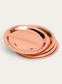 12入組/套紙質一次性盤子金屬一次性餐盤派對用