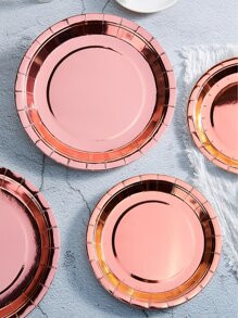 12入組/套紙質一次性盤子金屬一次性餐盤派對用