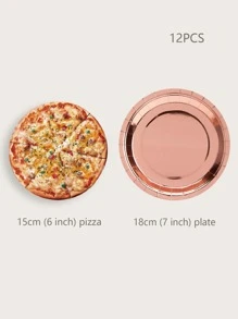 12入組/套紙質一次性盤子金屬一次性餐盤派對用