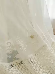 1 Thêu Hoa Sheer Bảng Màn Phong Cách Châu Âu Polyester Lọc Sáng Riêng Tư Màn Sheer Cho Phòng Khách, Phòng Ngủ - Nhiều màu - Xem 4