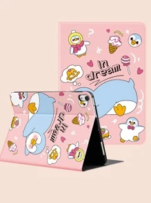 卡通企鵝圖案保護套適用於iPad - 彩色 - 查看 2