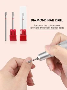 指甲鑽頭，用於指甲鑽E銼刀1入組金屬指甲鑽頭，用於丙烯酸凝膠指甲鑽頭美甲修腳去除工具，用於丙烯酸指甲凝膠快速去除沙龍家庭指甲護理用品