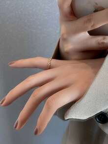 Cubic Zirconia Decor Ring - Yellow Gold - View 5